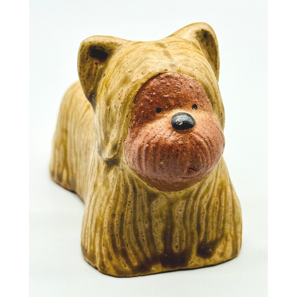 Toscany Yorkie‎ Terrier Dog Figurine Brown Ceramic Whimsical Japan